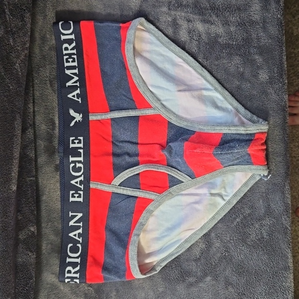 Vintage RARE American Eagle Briefs w/Fly - Red/Navy Stripes